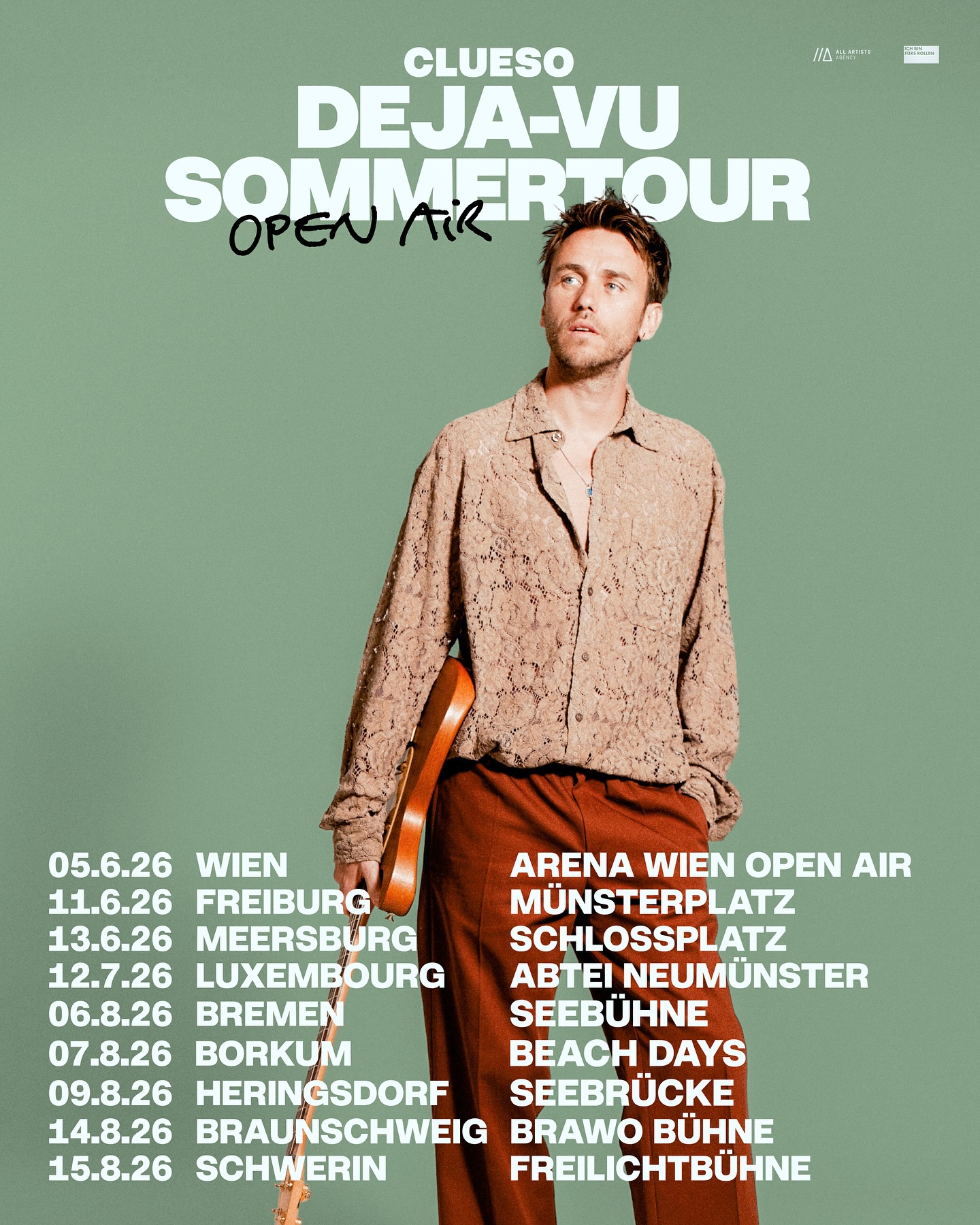 Clueso DEJA VU Tour Poster 2026